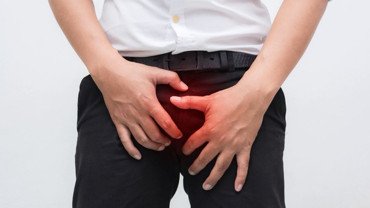 Uterine pain with prostatitis
